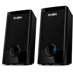 Колонки пластиковые SVEN 318, чёрный, акустическая система 2.0 (USB, мощность 2x2.5 Вт(RMS)), черный SVEN 318