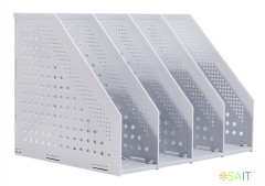 Лоток вертикальный Deli 78996LT-GREY 4отд. складной A4 332x256x243мм серый пластик