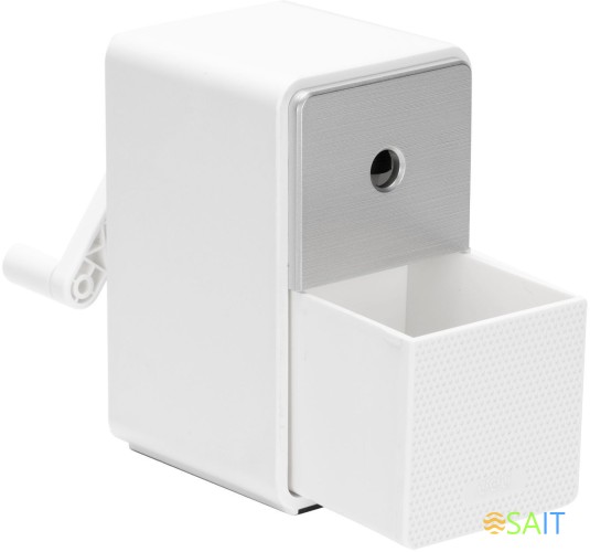 Точилка для карандашей механическая Deli 71160White 1 отверстие пластик белый