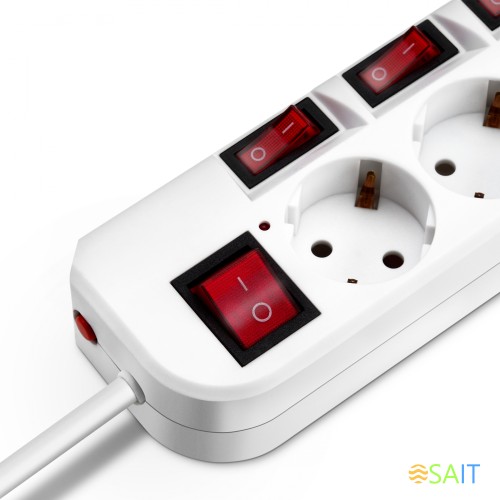 Сетевой фильтр Buro 500SH-5-SW-W 5м (5 розеток) белый (коробка)