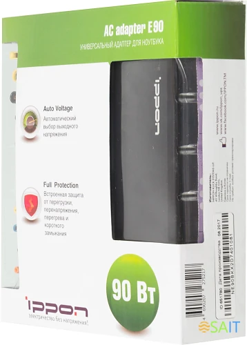 Блок питания Ippon E90 автоматический 90W 18.5V-20V 11-connectors 4.5A от бытовой электросети LED индикатор