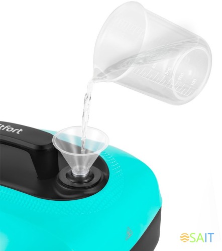 Пароочиститель напольный Kitfort КТ-9137-2 1800Вт черный/бирюзовый