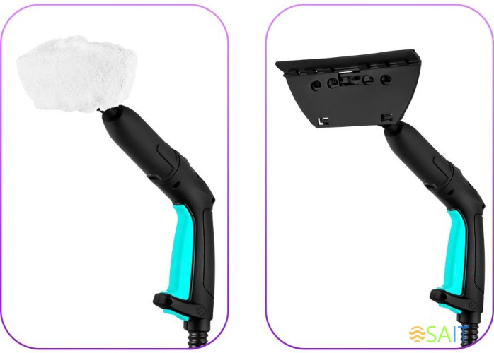 Пароочиститель напольный Kitfort КТ-9137-2 1800Вт черный/бирюзовый