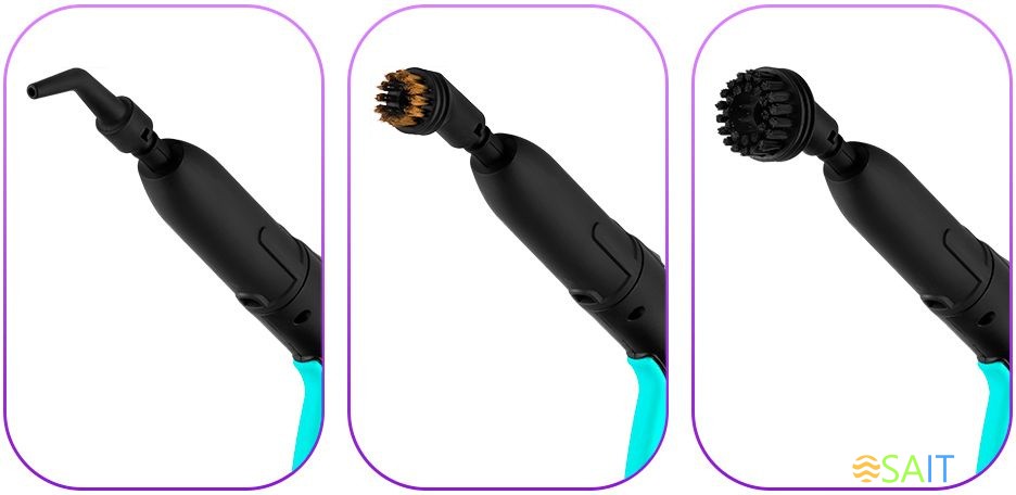 Пароочиститель напольный Kitfort КТ-9137-2 1800Вт черный/бирюзовый