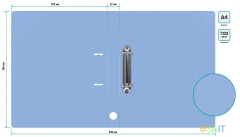 Папка на 2-х D-кольцах Бюрократ Gems GEM0812/2RAZURE A4 пластик 0.7мм кор.32мм торц.карм с бум. встав голубой топаз