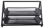 Лоток горизонтальный Deli E9183 для бумаг 350х274х185мм черный металл сетка