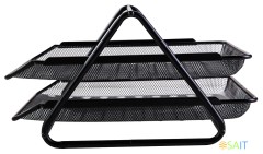 Лоток горизонтальный Deli E9183 для бумаг 350х274х185мм черный металл сетка