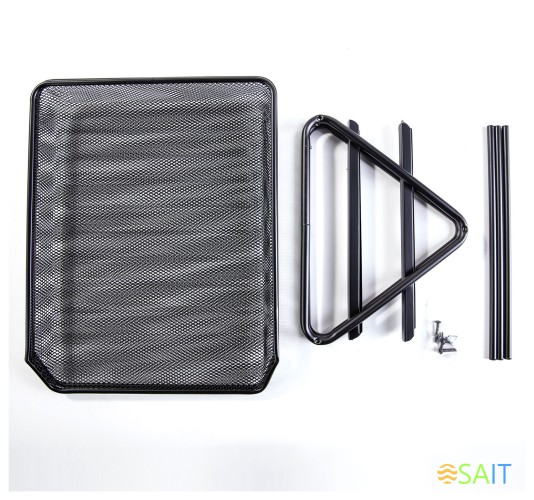 Лоток горизонтальный Deli E9183 для бумаг 350х274х185мм черный металл сетка