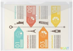 Конверт на кнопке Бюрократ -PK803TCLEAR A4 пластик 0.15мм прозрачный