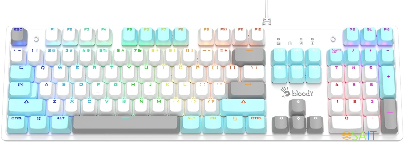 Клавиатура A4Tech Bloody S520N механическая белый USB for gamer LED