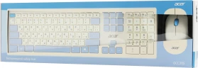 Клавиатура + мышь Acer OCC205 клав:белый/голубой мышь:белый/голубой USB беспроводная slim Multimedia (ZL.ACCEE.00C)