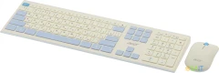 Клавиатура + мышь Acer OCC205 клав:белый/голубой мышь:белый/голубой USB беспроводная slim Multimedia (ZL.ACCEE.00C)