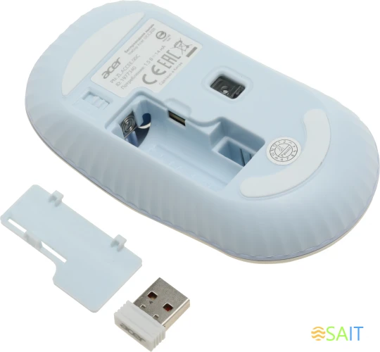 Клавиатура + мышь Acer OCC205 клав:белый/голубой мышь:белый/голубой USB беспроводная slim Multimedia (ZL.ACCEE.00C)