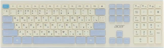 Клавиатура + мышь Acer OCC205 клав:белый/голубой мышь:белый/голубой USB беспроводная slim Multimedia (ZL.ACCEE.00C)