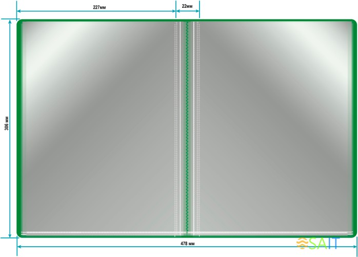 Папка с 30 прозр.вклад. Бюрократ -BPV30GRN A4 пластик 0.65мм торц.карм с бум. встав зеленый