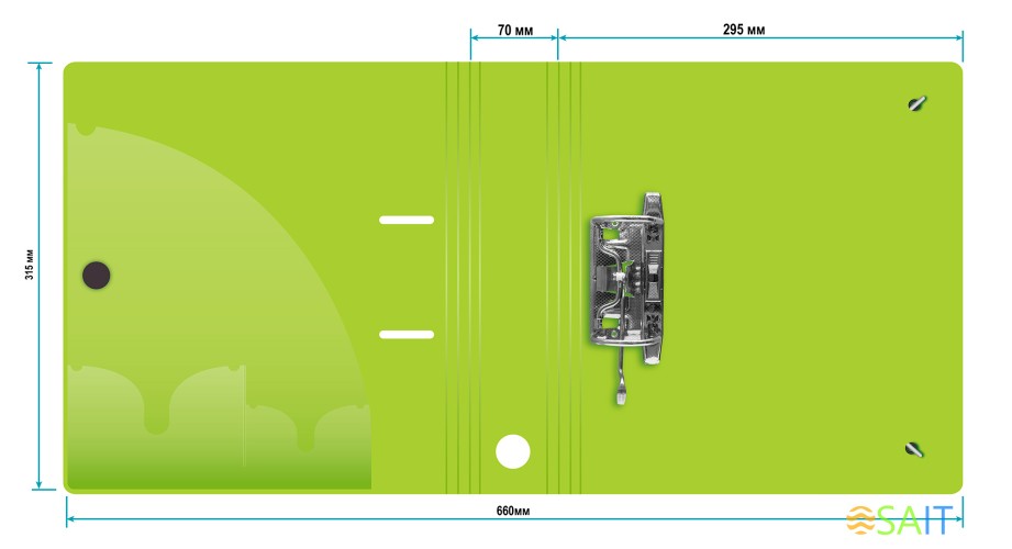 Папка-регистратор Silwerhof 355051 A4 70мм полифом салатовый