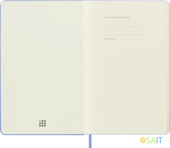 Блокнот Moleskine CLASSIC QP062B42 Large 130х210мм 240стр. нелинованный твердая обложка голубая гортензия