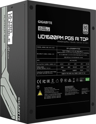 Блок питания Gigabyte ATX 1600W GP-UD1600PM PG5 Gen.5 80+ platinum (20+4pin) APFC 120mm fan 16xSATA Cab Manag RTL