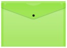 Конверт на кнопке Бюрократ Double Neon DNEPK803A4LETT A4 гориз. пластик 0.15мм салатовый