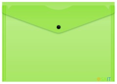 Конверт на кнопке Бюрократ Double Neon DNEPK803A4LETT A4 гориз. пластик 0.15мм салатовый