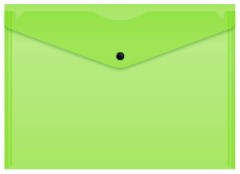 Конверт на кнопке Бюрократ Double Neon DNEPK803A4LETT A4 гориз. пластик 0.15мм салатовый