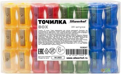 Точилка для карандашей ручная Silwerhof Box Веселые друзья 1 отверстие пластик ассорти