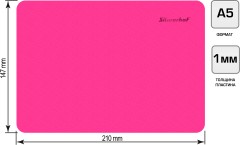 Доска для лепки Silwerhof 957012 Neon прямоугольная A5 пластик 1мм розовый