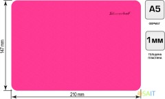 Доска для лепки Silwerhof 957012 Neon прямоугольная A5 пластик 1мм розовый