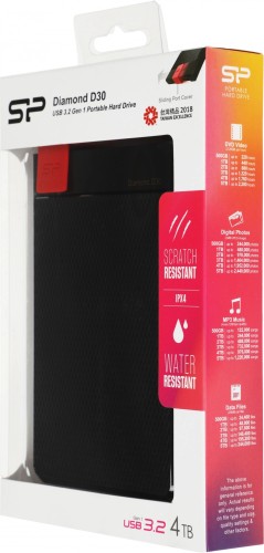 Жесткий диск Silicon Power USB3.0 4TB SP040TBPHDD3LS3K D30 Diamond 2.5" черный