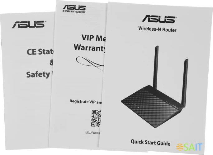 Роутер беспроводной Asus RT-N12E N300 10/100BASE-TX черный