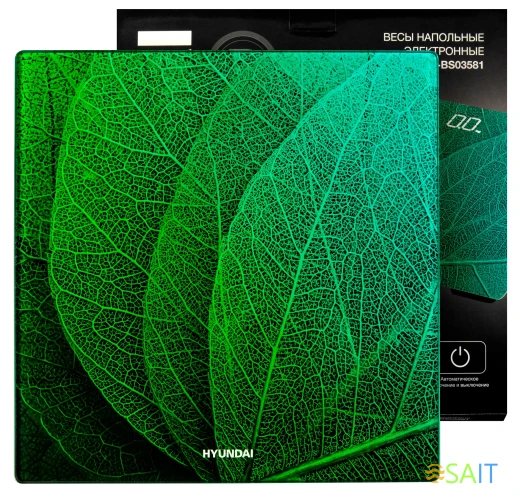 Весы напольные электронные Hyundai H-BS03581 макс.180кг зеленый
