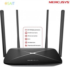 Роутер беспроводной Mercusys AC12G AC1200 10/100/1000BASE-TX черный