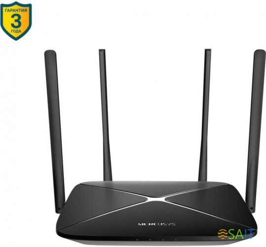 Роутер беспроводной Mercusys AC12G AC1300 10/100/1000BASE-TX черный
