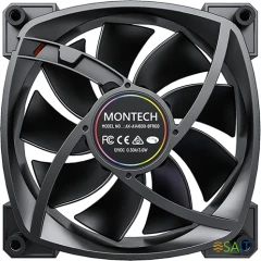Вентилятор для корпуса Montech AX140 ARGB 140х140x25 черный 4-pin 27.9дБ (AX140 PWM BLACK) Ret