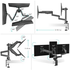 Кронштейн для 3-х мониторов ONKRON ONKRON G280 BLACK