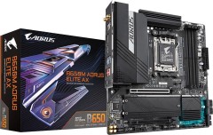 Материнская плата Gigabyte B650M AORUS ELITE AX Socket AM5 AMD B650 4xDDR5 mATX AC`97 8ch(7.1) 2.5Gg RAID+HDMI+DP