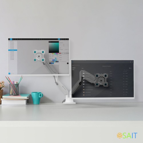 Кронштейн для мониторов Onkron G200 белый 13"-32" макс.18кг настольный поворот и наклон верт.перемещ.