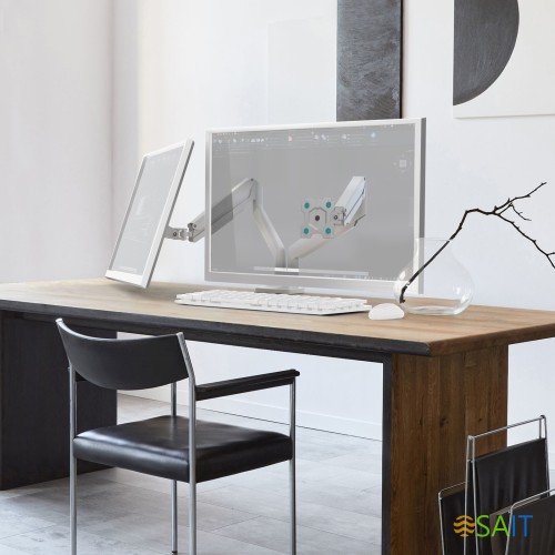 Кронштейн для мониторов Onkron G200 белый 13"-32" макс.18кг настольный поворот и наклон верт.перемещ.