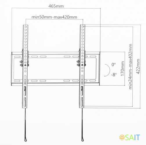 Кронштейн для телевизора Ultramounts UM832T черный 32"-55" макс.35кг настенный наклон
