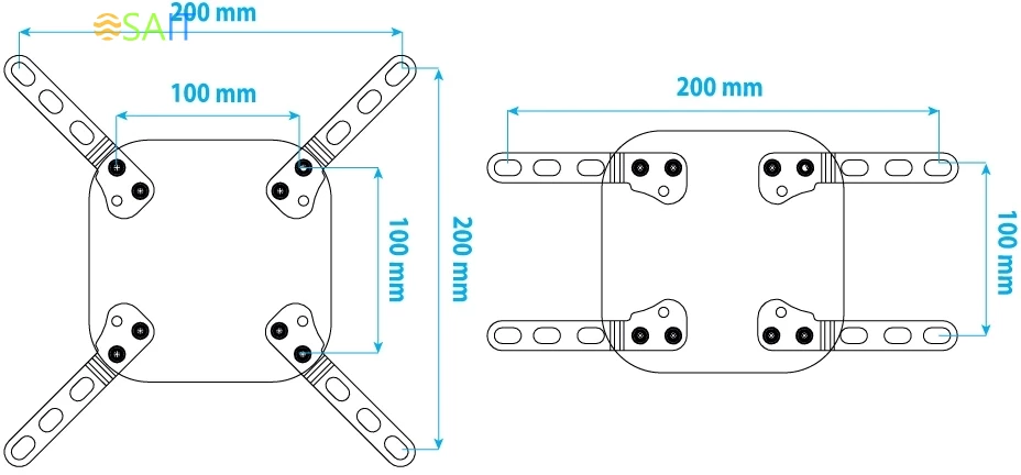 Кронштейн-адаптер для телевизора Kromax ADAPTER-200 черный 33"-43" макс.20кг настольный фиксированный