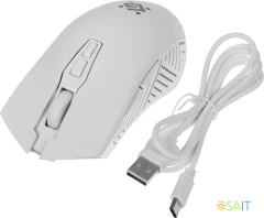 Мышь Defender Pandora GM-502 белый оптическая 3200dpi silent беспров. USB 6but (52502)