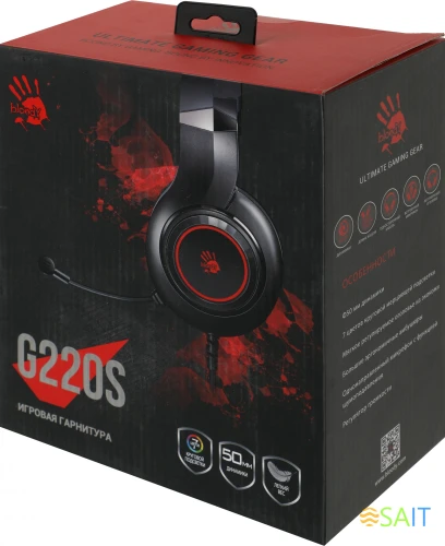 Наушники с микрофоном A4Tech Bloody G220S черный 2м мониторные USB оголовье (G220S USB/ BLACK)