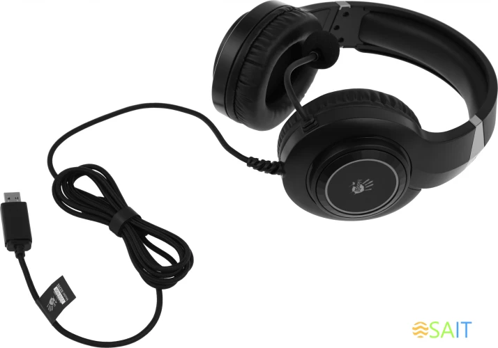 Наушники с микрофоном A4Tech Bloody G220S черный 2м мониторные USB оголовье (G220S USB/ BLACK)