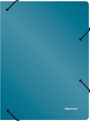 Папка архивная на резинке Silwerhof Perlen 311916-74 полипропилен 1мм корешок 120мм A4 синий металлик