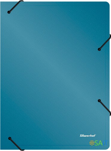 Папка архивная на резинке Silwerhof Perlen 311916-74 полипропилен 1мм корешок 120мм A4 синий металлик