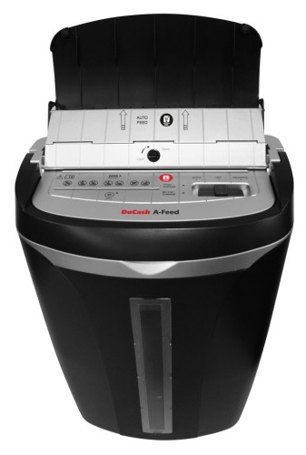 Шредер DoCash A-Feed черный с автоподачей (секр.P-4) фрагменты 8лист. 17лтр. пл.карты CD