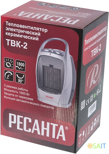 Тепловентилятор Ресанта ТВК-2 1800Вт серебристый/черный