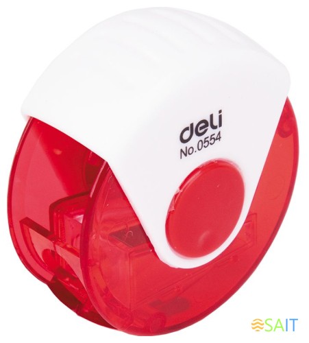 Точилка для карандашей ручная Deli E0554 1 отверстие пластик ассорти европодвес