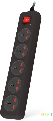 Сетевой фильтр Buro 500UNH-3-BG 3м (5 розеток) черный/серый (коробка)