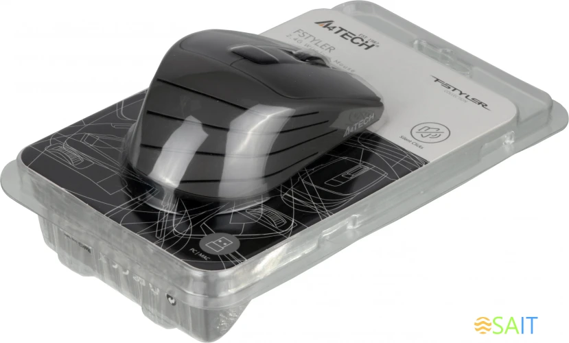 Мышь A4Tech Fstyler FG30S серый оптическая 2000dpi silent беспров. USB 6but (FG30S GREY)